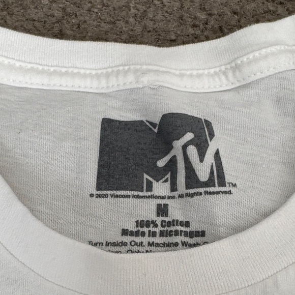 MTV White Tee with Green and Yellow Logo - Picture 2 of 5